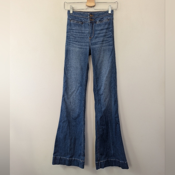 Abercrombie & Fitch Wide Leg Flare Trouser Jean High Rise 00R - Picture 1 of 10